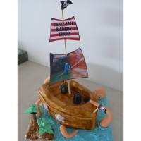 Boat - Pirate Cake attacked by Giant Octopus